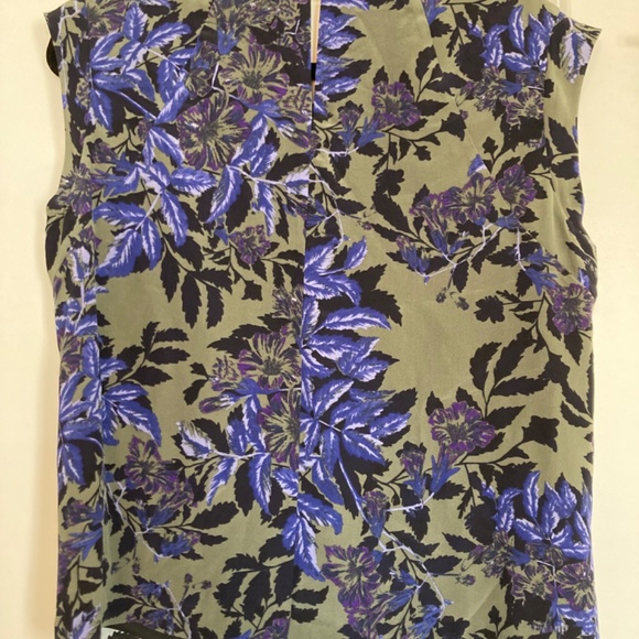 Rebecca Taylor Silk Flame Fringe Floral Top Size 4 - Picture 4 of 5